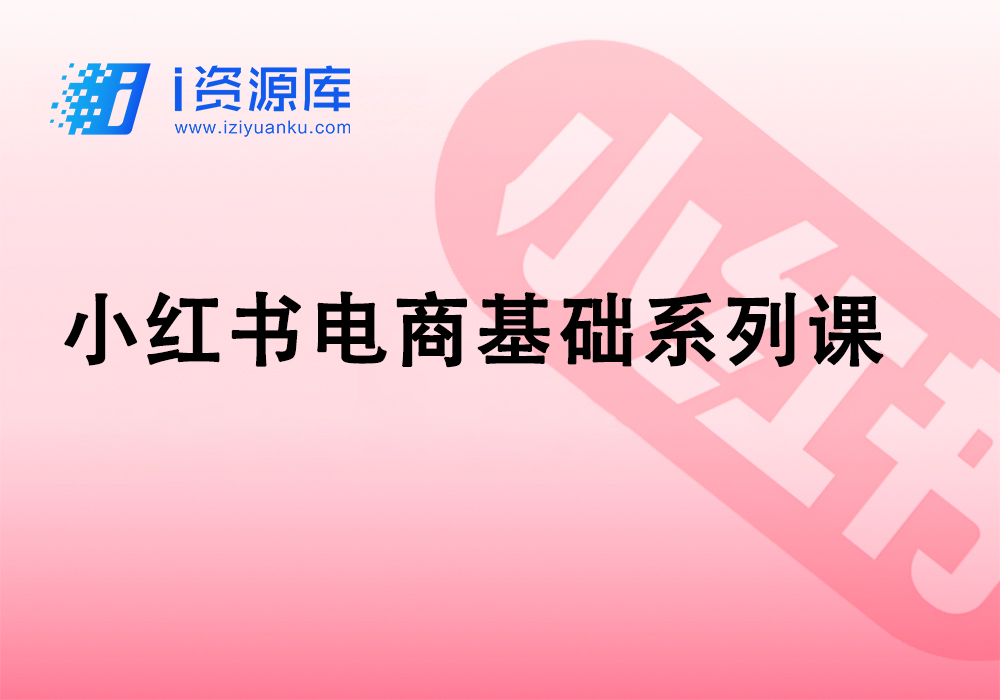 小红书电商基础系列课-i资源库